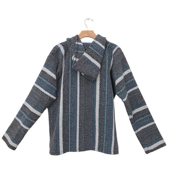 Original Senor Lopez Baja Hoodie Mens Medium Gray Pullover Hippie Boho Cotton - Picture 2 of 13